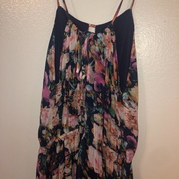 NWOT FATE Ruby Maxi Halter Dress Medium Women Blue Floral Easter - Picture 3 of 5